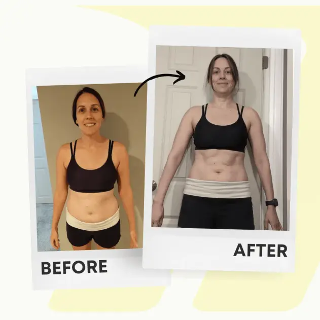 Shannah's before and after showing increased range of motion and weight loss at Motive Training